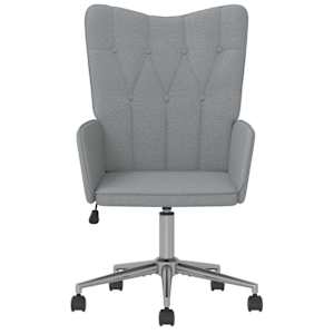 Relaxační křeslo světle šedé textil - obrázek 3