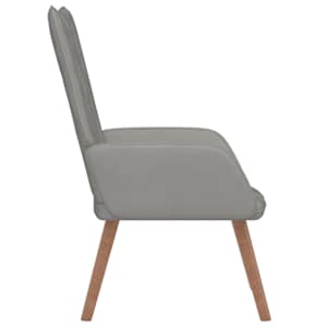 Relaxační křeslo světle šedé samet - obrázek 4