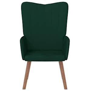 Relaxační křeslo tmavě zelené samet - obrázek 3
