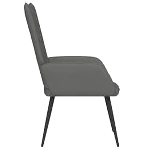 Relaxační křeslo tmavě šedé samet - obrázek 4