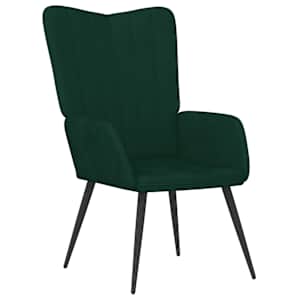 Relaxační křeslo tmavě zelené samet - obrázek 2