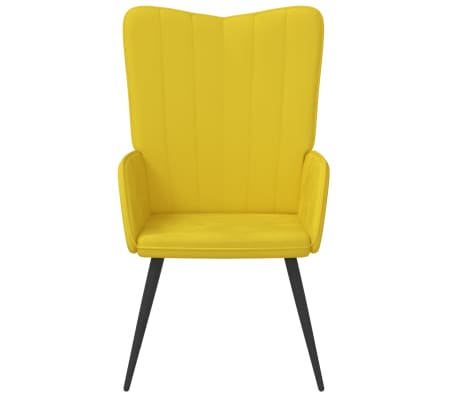 vidaXL Poilsio kėdė, garstyčių geltonos spalvos, aksomas