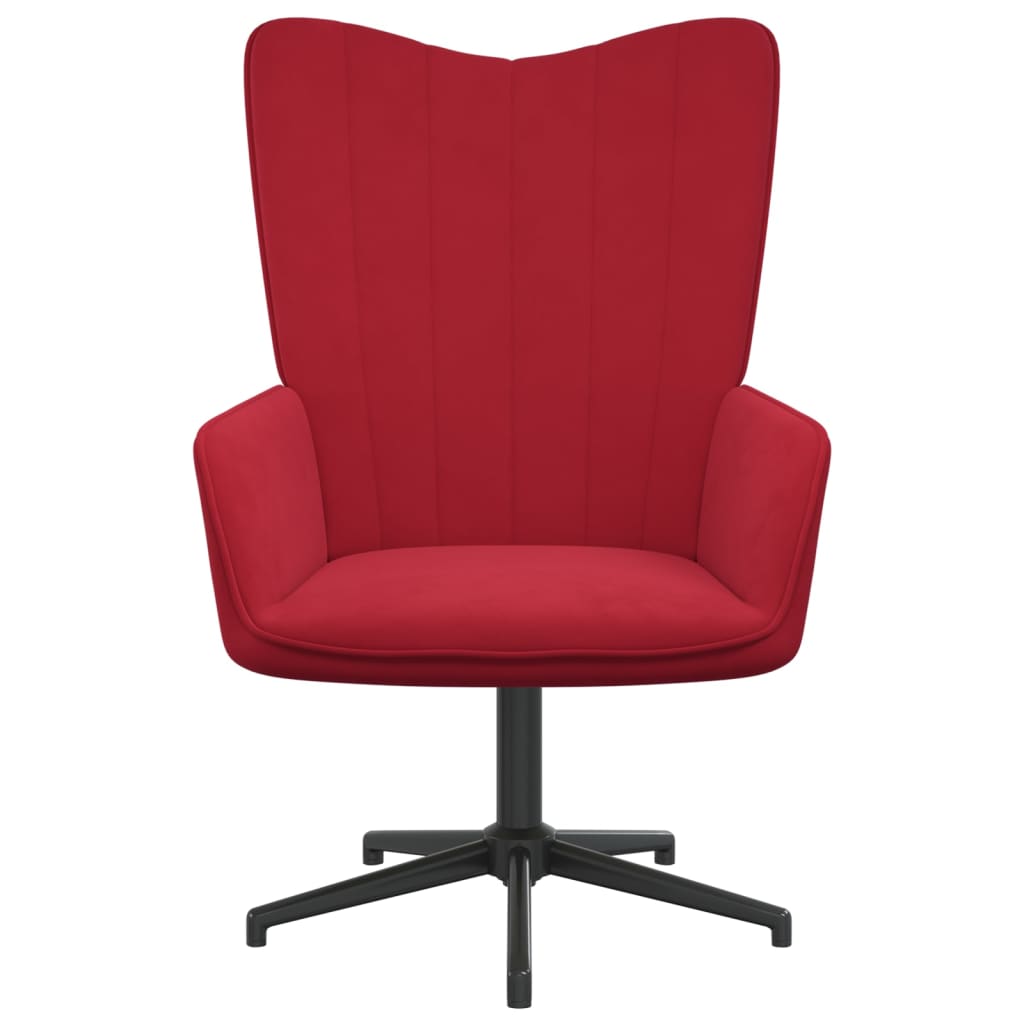 Poilsio kėdė su pakoja, raudonojo vyno spalvos, aksomas | Stepinfit