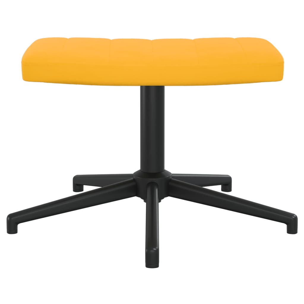 Poilsio kėdė su pakoja, garstyčių geltonos spalvos, aksomas | Stepinfit