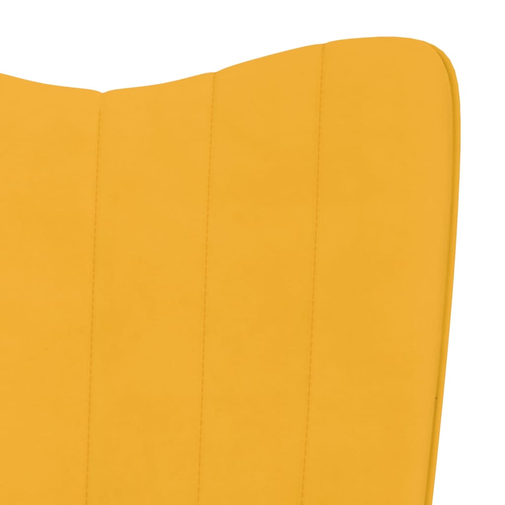 Poilsio kėdė su pakoja, garstyčių geltonos spalvos, aksomas | Stepinfit