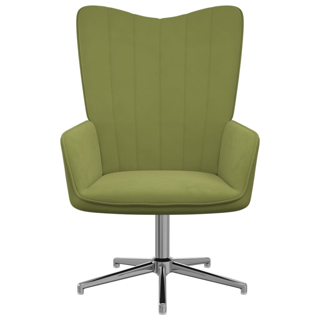 vidaXL Poilsio kėdė, šviesiai žalios spalvos, aksomas