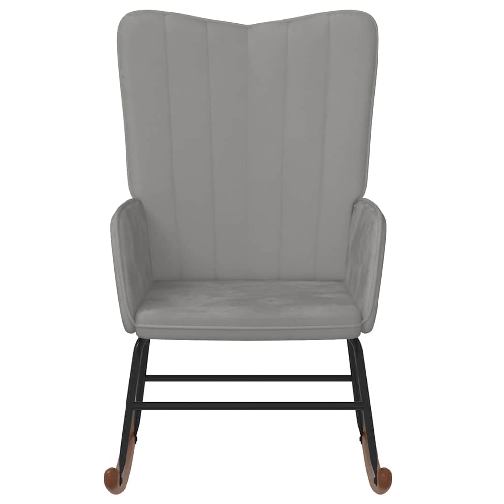 Thumbnail - vidaXL Schaukelsessel Hellgrau Samt