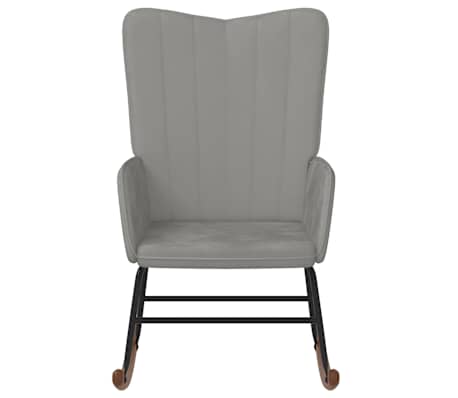 vidaXL Chaise &agrave; bascule Gris clair Velours