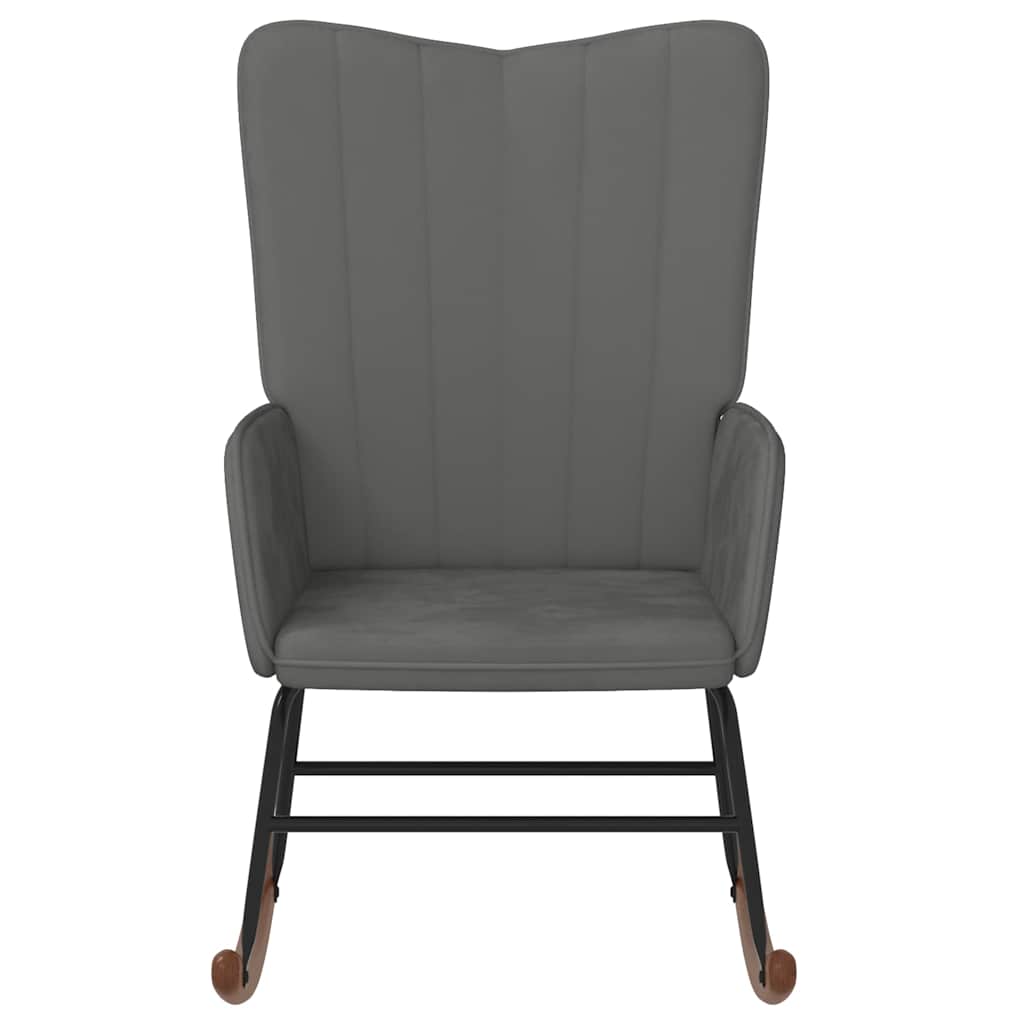 Thumbnail - vidaXL Schaukelstuhl Dunkelgrau Samt