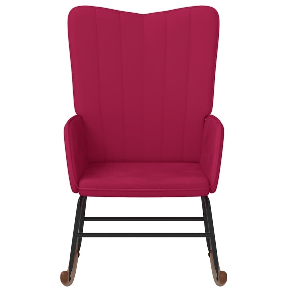 Thumbnail - vidaXL Schaukelstuhl Weinrot Samt