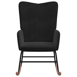 vidaXL Chaise &agrave; bascule Noir Velours