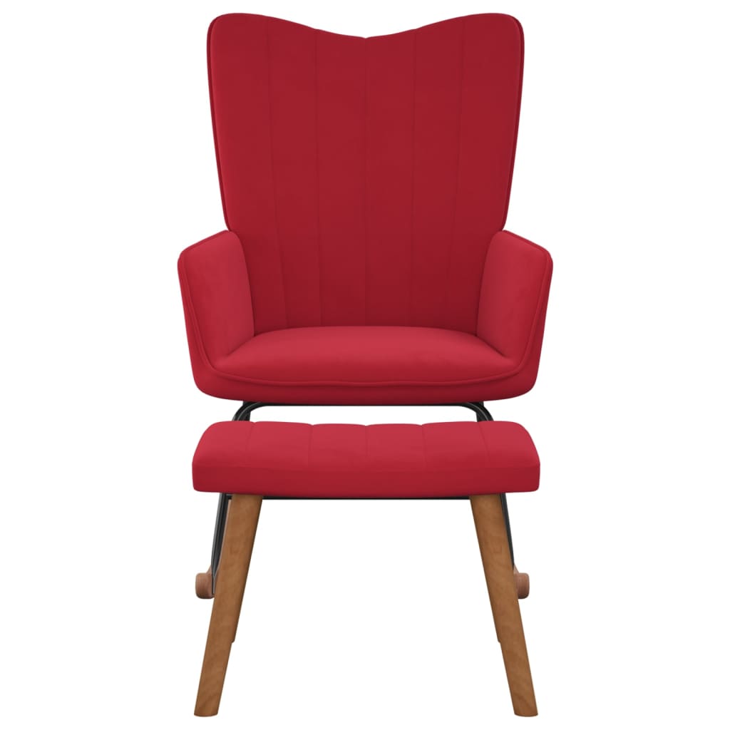 vidaXL Supama kėdė su pakoja, raudonojo vyno spalvos, aksomas