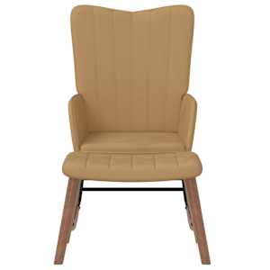 vidaXL Supama kėdė su pakoja, rudos spalvos, aksomas