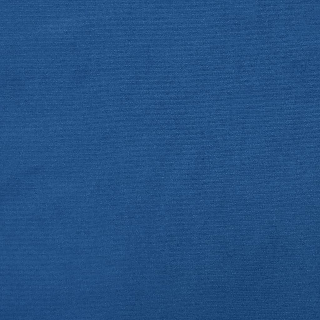 Schommelstoel met voetenbank fluweel blauw
