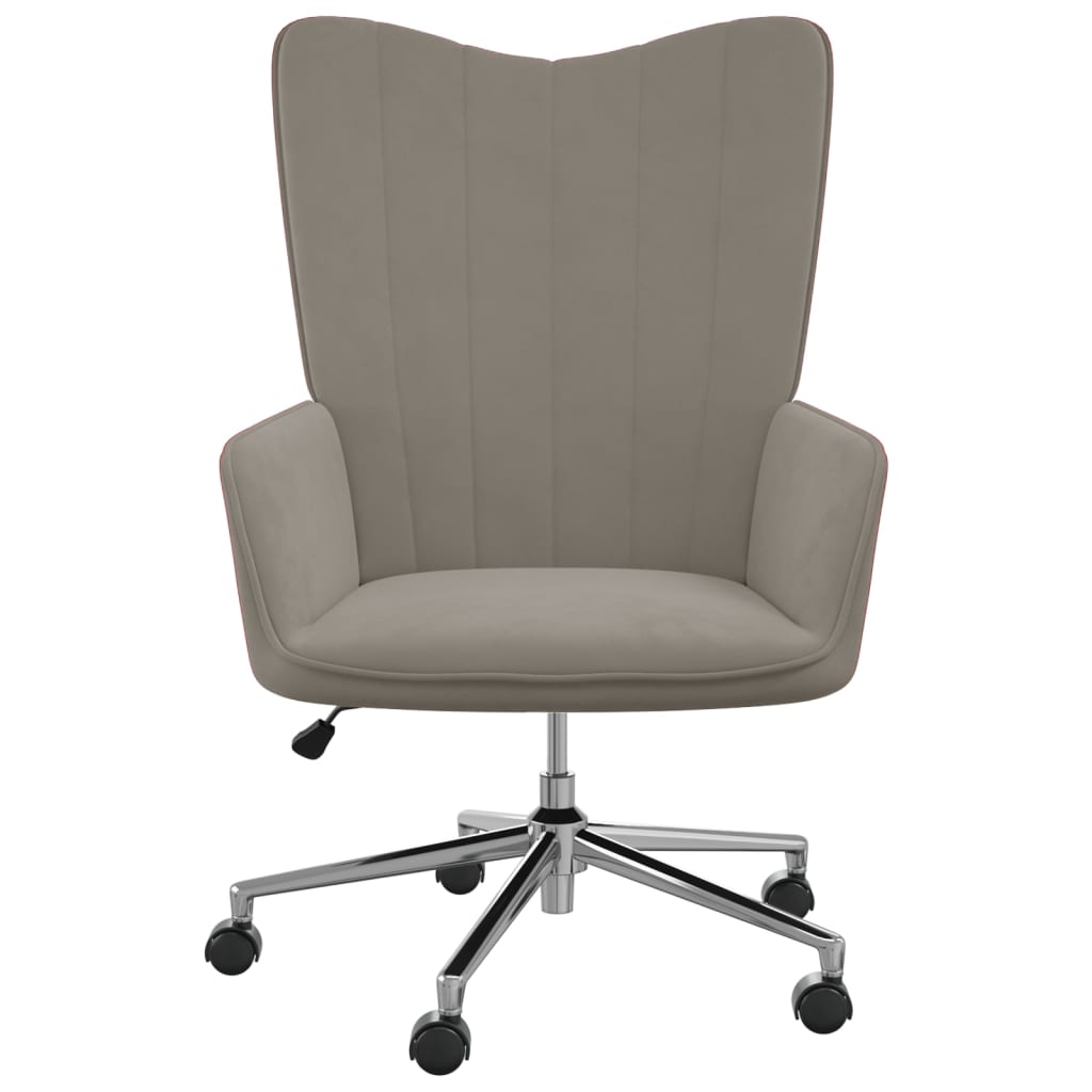 Poilsio kėdė, šviesiai pilkos spalvos, aksomas | Stepinfit