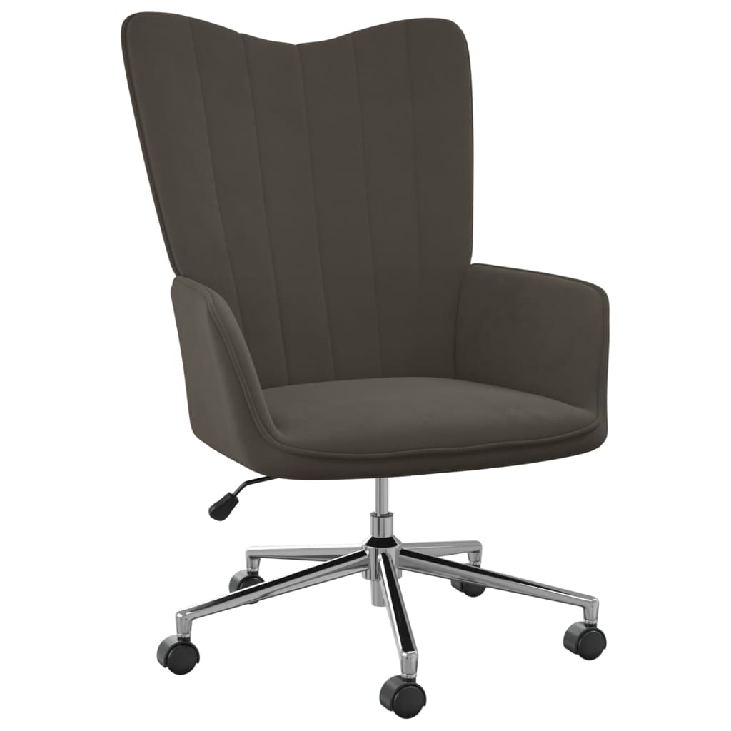 Poilsio kėdė, tamsiai pilkos spalvos, aksomas | Stepinfit