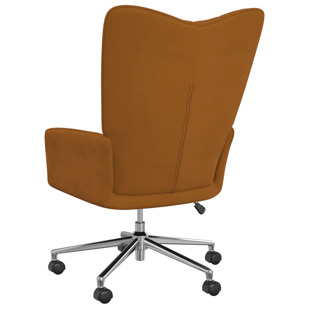 Poilsio kėdė, rudos spalvos, aksomas | Stepinfit