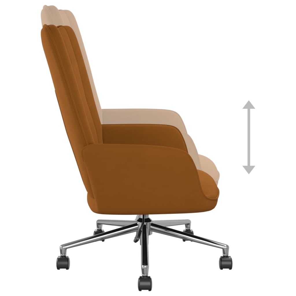 Poilsio kėdė, rudos spalvos, aksomas | Stepinfit