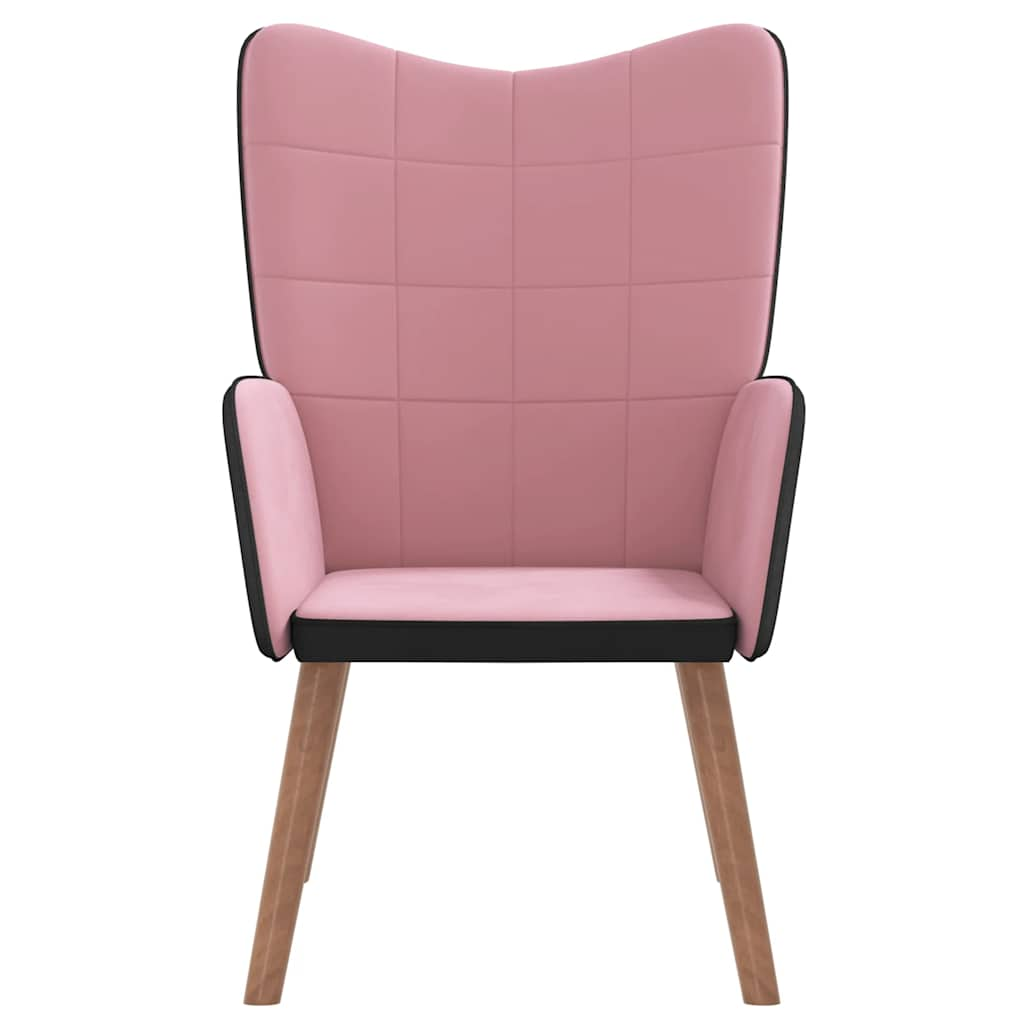 

vidaXL Relaxstoel fluweel en PVC roze