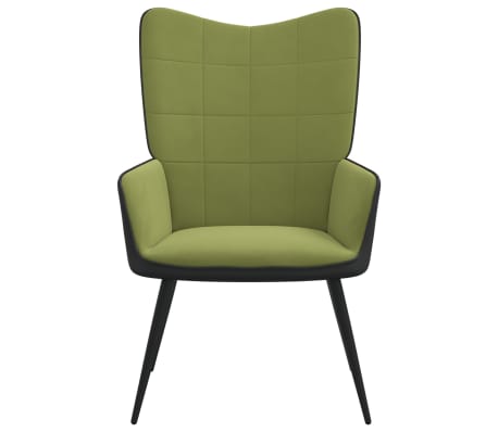 vidaXL Poilsio kėdė, šviesiai žalios spalvos, aksomas ir PVC