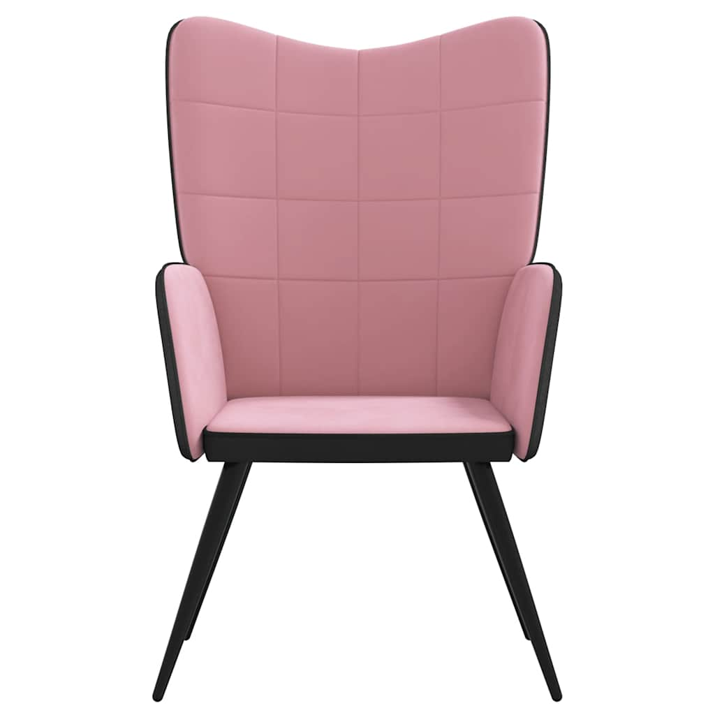 

vidaXL Relaxstoel fluweel en PVC roze