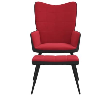 vidaXL Poilsio kėdė su pakoja, raudonojo vyno spalvos, aksomas ir PVC