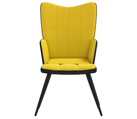 vidaXL Chaise de détente et repose-pied Jaune moutarde Velours et PVC