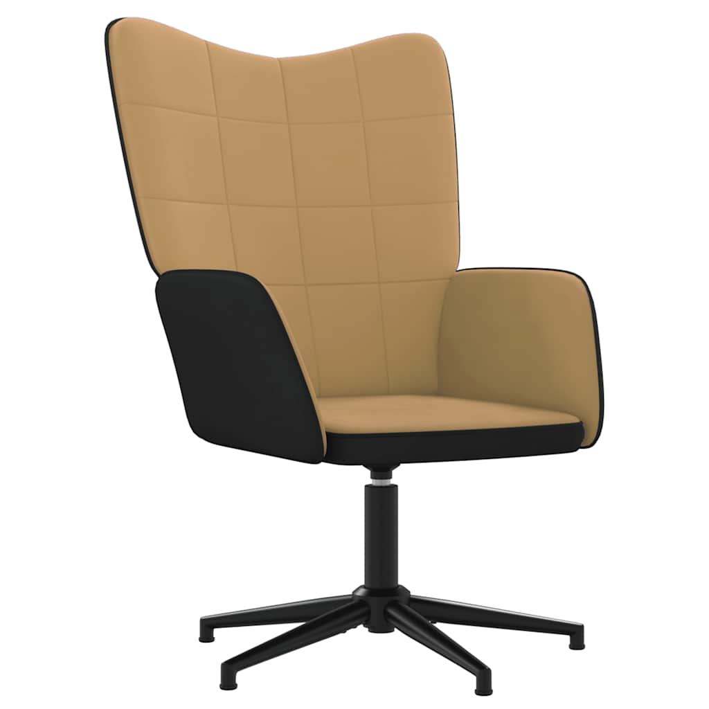 Chaise de relaxation Marron Velours et PVC