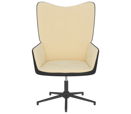vidaXL Cadeira de descanso PVC e veludo branco nata