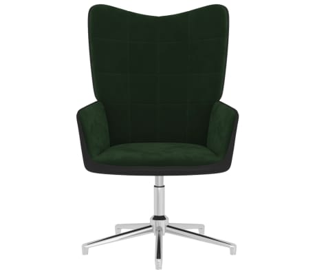 vida XL Poltrona Relax Verde Scuro in Velluto e PVC