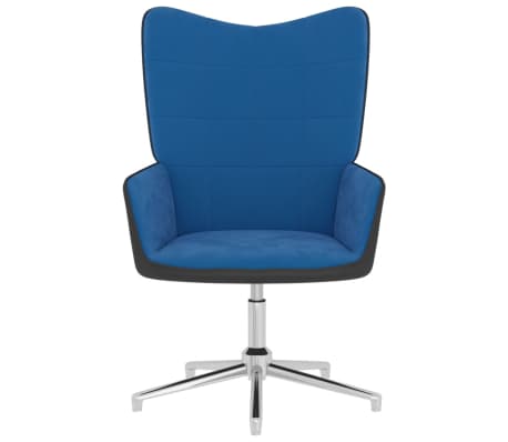 vidaXL Relaxstoel fluweel en PVC blauw