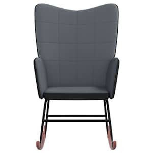 vidaXL Gugalni stol temno siv žamet in PVC