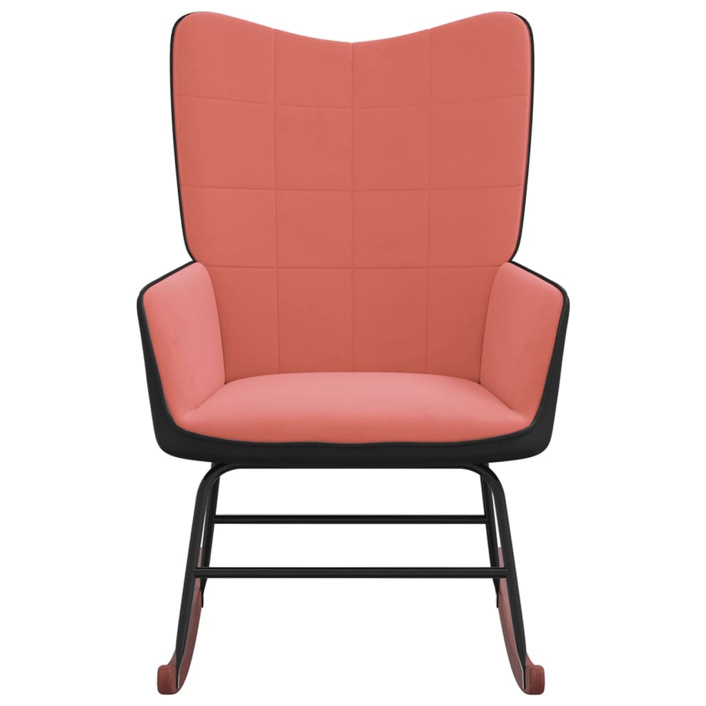 vidaXL Supama kėdė, rožinės spalvos, aksomas ir PVC