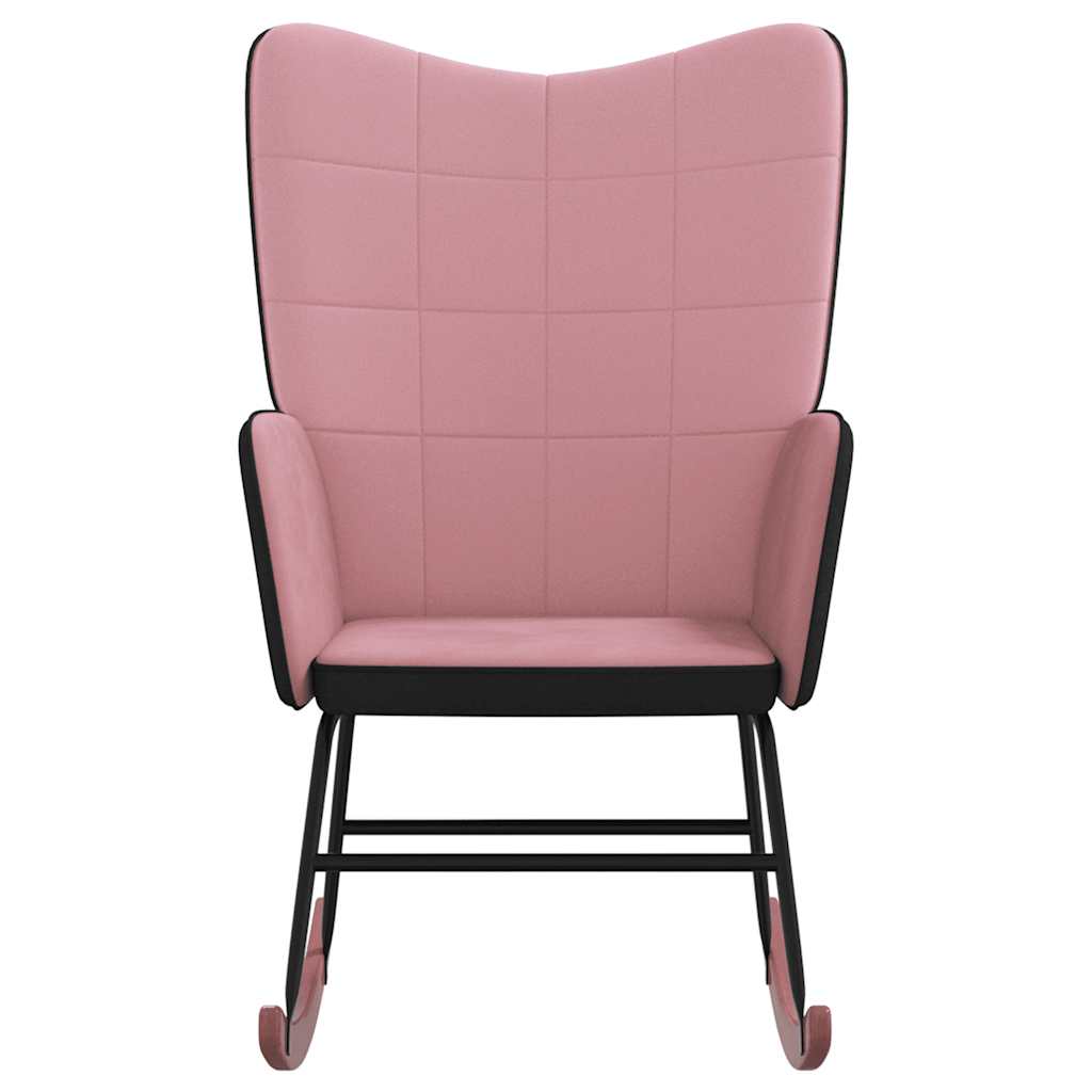 

vidaXL Schommelstoel fluweel en PVC roze