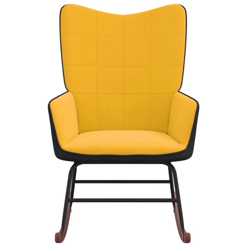 vidaXL Supama kėdė, garstyčių geltonos spalvos, aksomas ir PVC