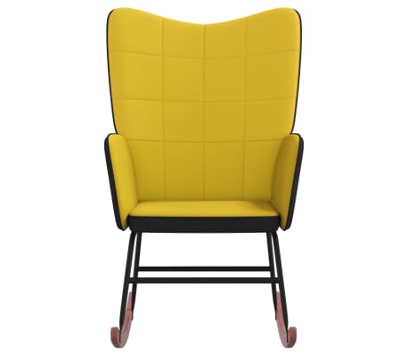 vidaXL Supama kėdė, garstyčių geltonos spalvos, aksomas ir PVC
