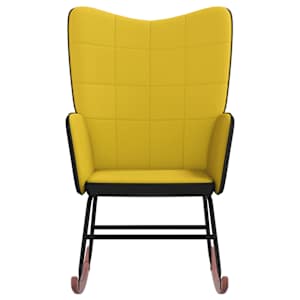 vidaXL Supama kėdė, garstyčių geltonos spalvos, aksomas ir PVC