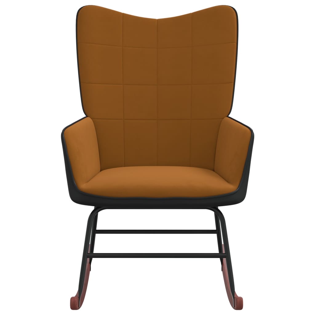 vidaXL Supama kėdė, rudos spalvos, aksomas ir PVC