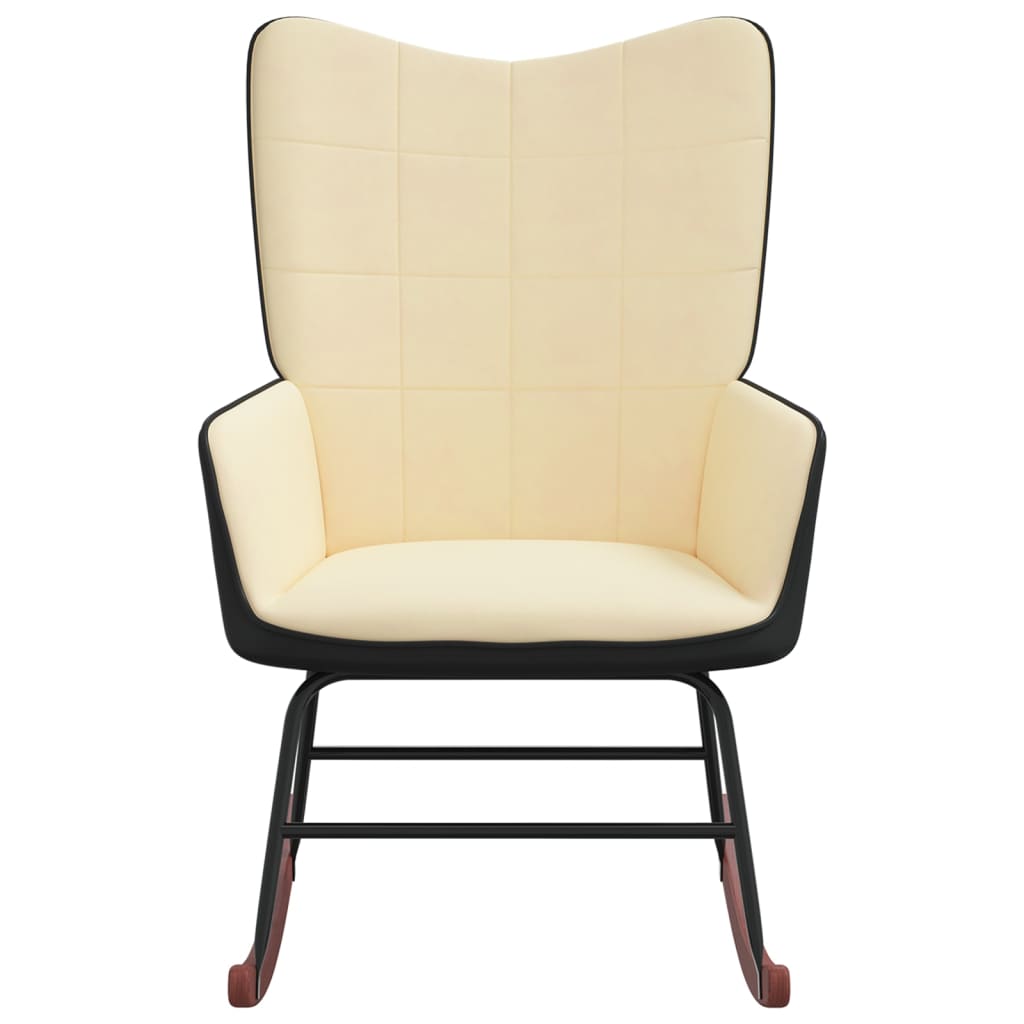 vidaXL Supama kėdė, kreminės baltos spalvos, aksomas ir PVC