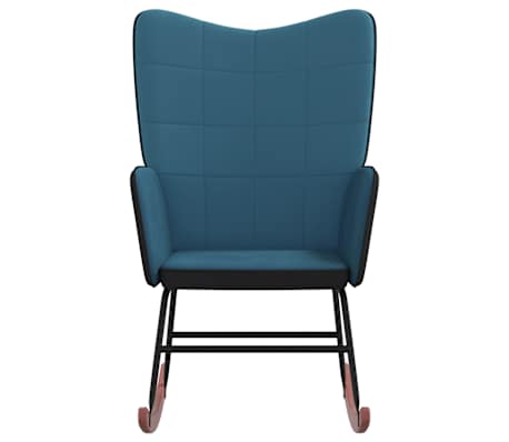 vidaXL Supama kėdė, mėlynos spalvos, aksomas ir PVC