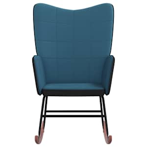 vidaXL Supama kėdė, mėlynos spalvos, aksomas ir PVC