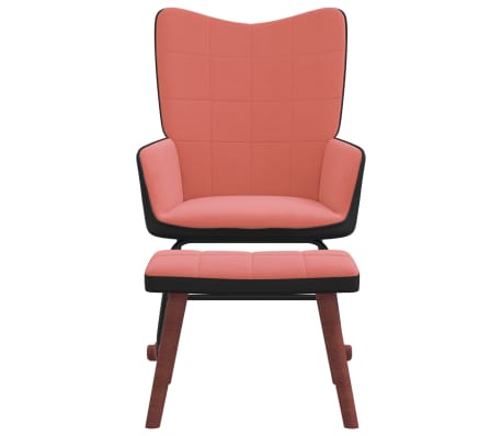 vidaXL Supama kėdė su pakoja, rožinės spalvos, aksomas ir PVC