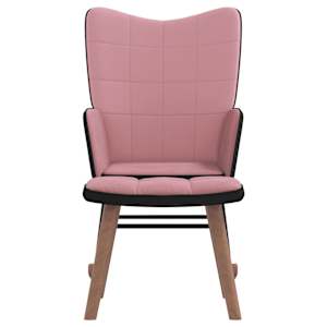 vidaXL Supama kėdė su pakoja, rožinės spalvos, aksomas ir PVC
