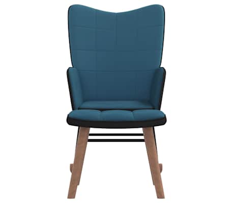 vidaXL Supama kėdė su pakoja, mėlynos spalvos, aksomas ir PVC