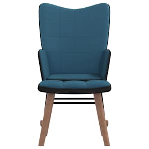 vidaXL Supama kėdė su pakoja, mėlynos spalvos, aksomas ir PVC