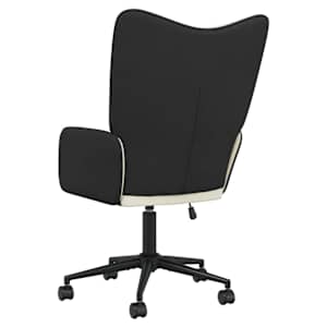 Relaxační křeslo krémově bílé samet a PVC - obrázek 5