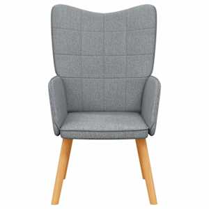 Relaxační křeslo světle šedé textil - obrázek 3