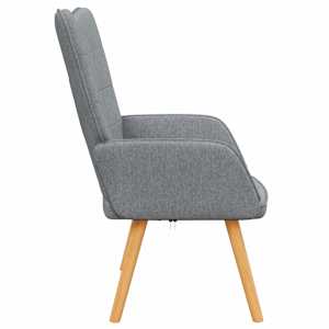 Relaxační křeslo světle šedé textil - obrázek 4