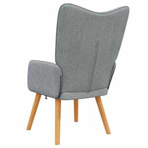 Relaxační křeslo světle šedé textil - obrázek 5