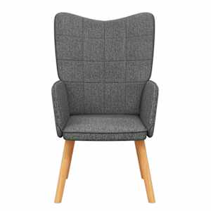 Relaxační křeslo tmavě šedé textil - obrázek 3